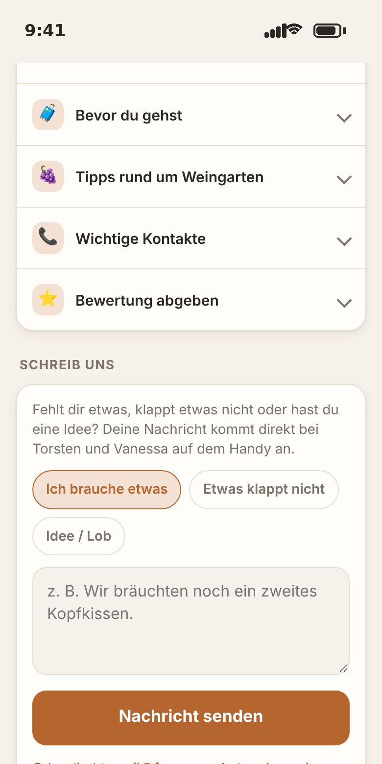 Nachricht an die Gastgeber schreiben